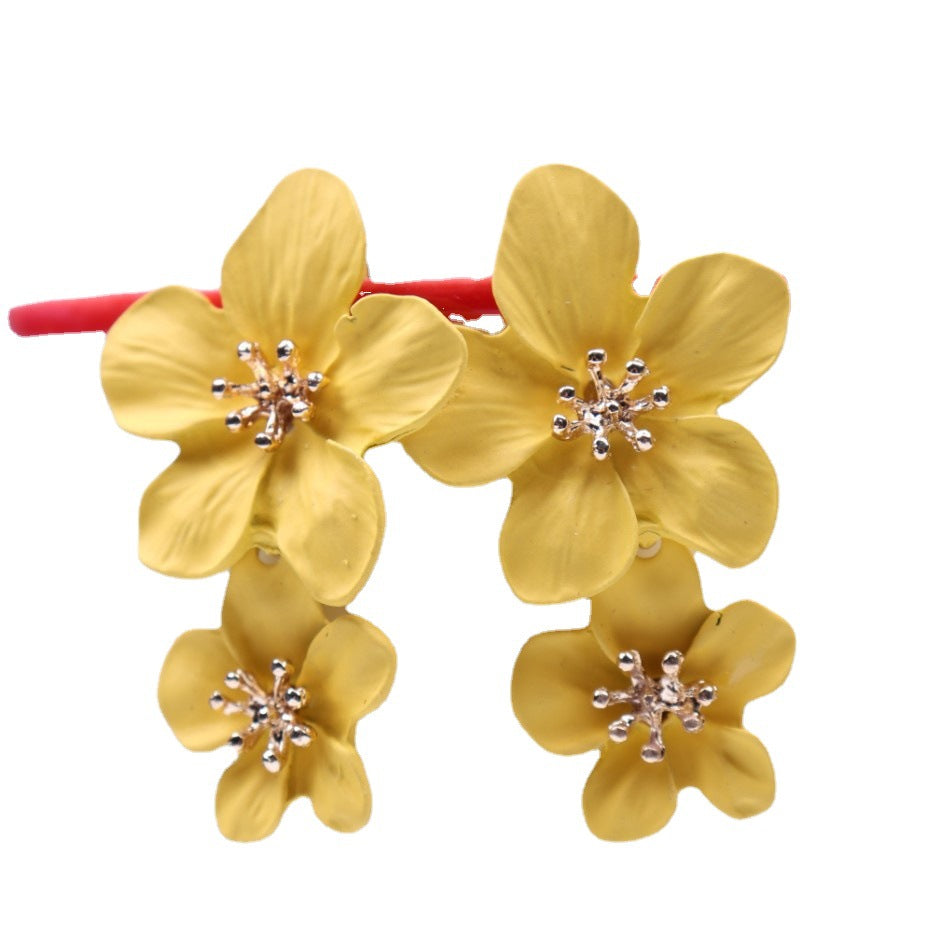 Fashion Personality Trend Multicolor Double Layer Earrings