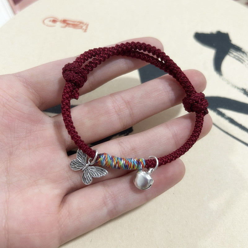 Bell Butterfly Carrying Strap Red Rope Bracelet