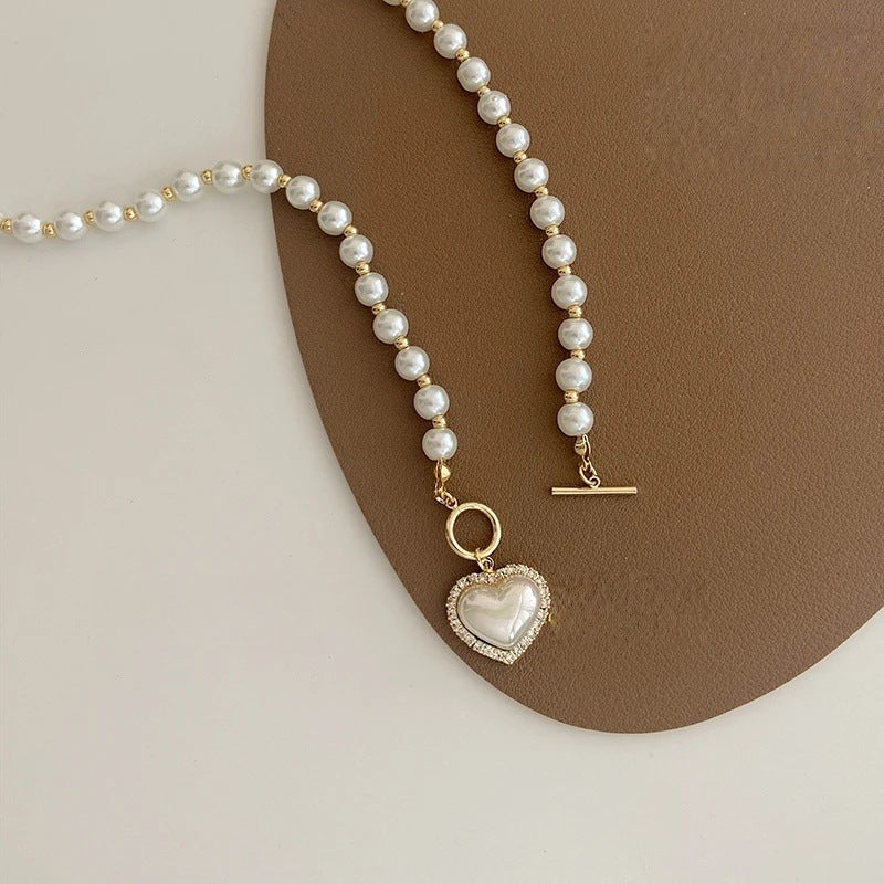 With Hearts Pink Beads High-grade Niche Affordable Luxury Style Stylish Necklace