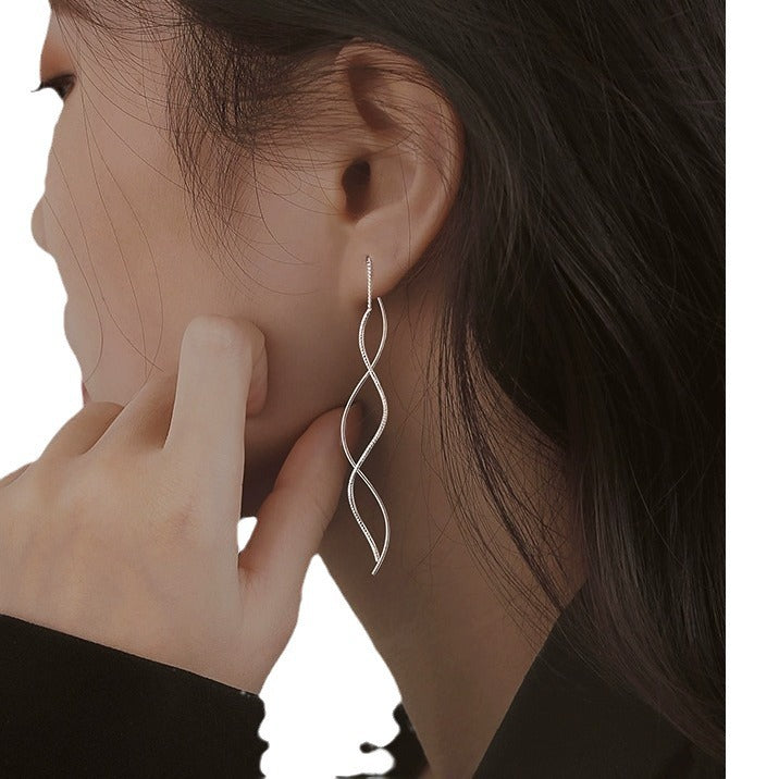 Wavy Threads Temperament Female Simple Wave Long Ear Line