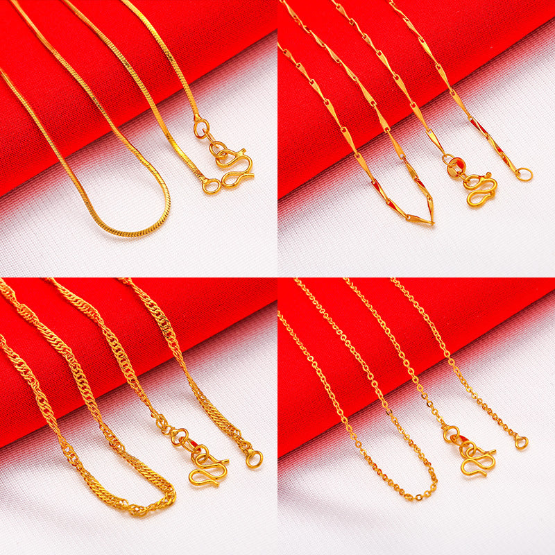 Women's Alluvial Gold Imitation Real Fake Stall Live Broadcast Clavicle Necklaces