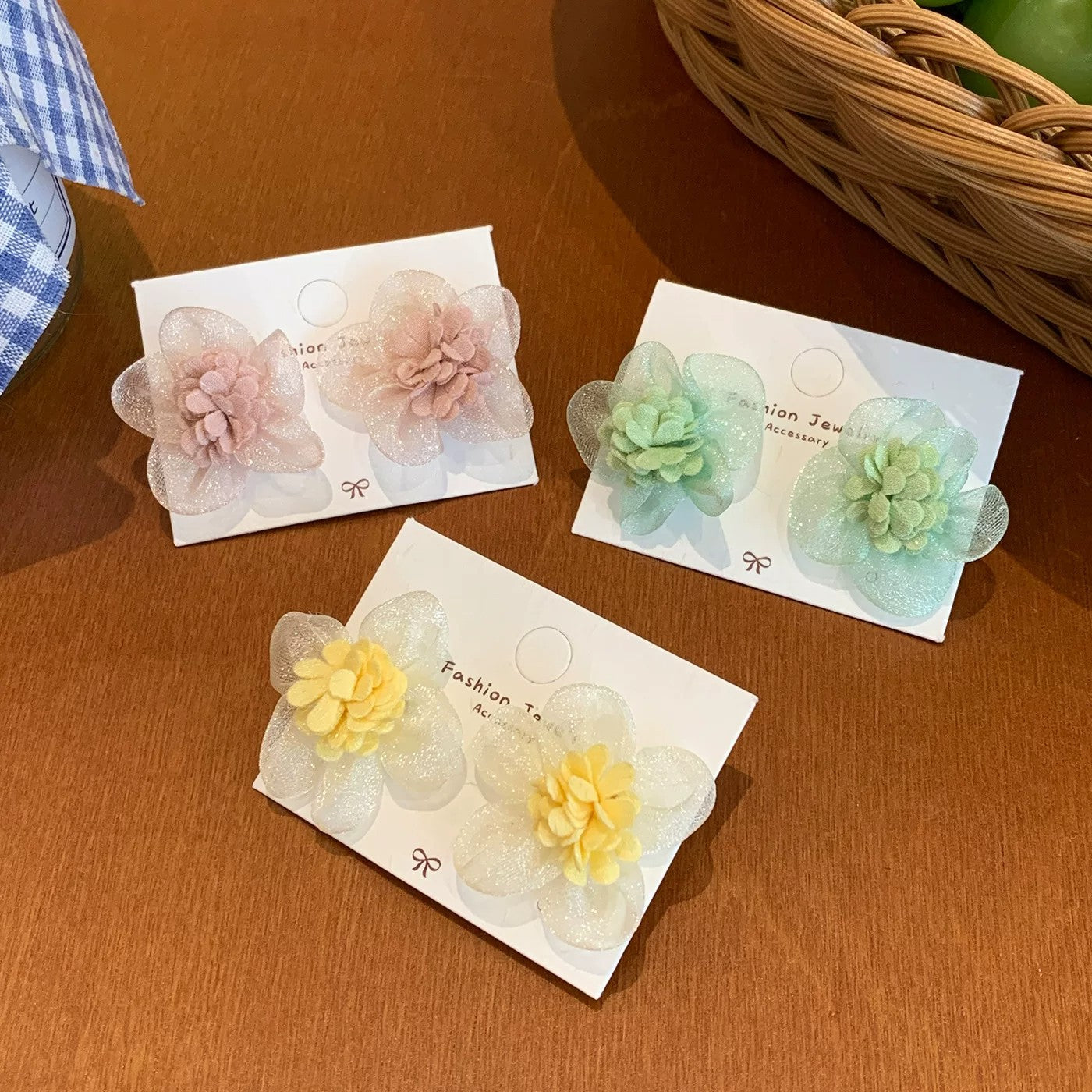 Women's Fabric Flower High-grade Sweet Elegance Vacation Rings