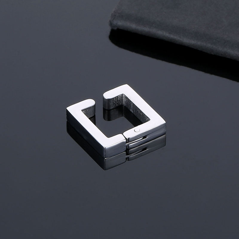 Women's & Men's Titanium Steel Square Clip Stainless Bone Ear Buckle