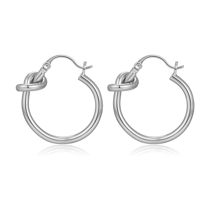 Women's Light Luxury Style Trendy Stainless Knotted Earrings