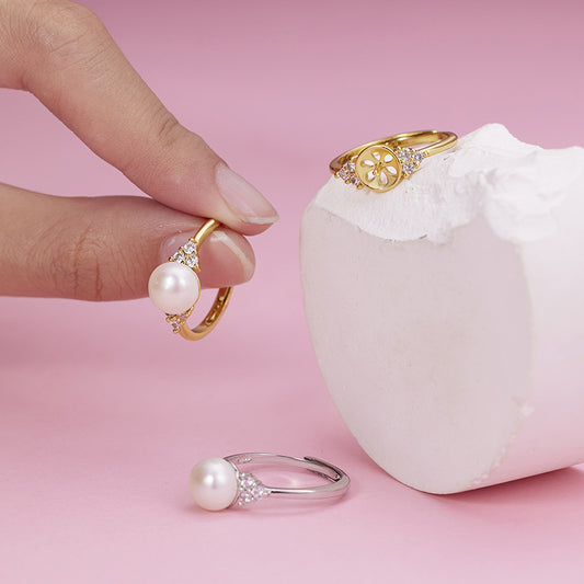 Live Broadcast Freshwater Pearl Lady Simple Ring