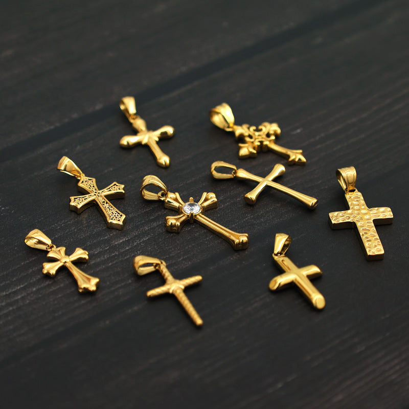 Diamond Cross Unique Fashion Titanium Steel Necklaces