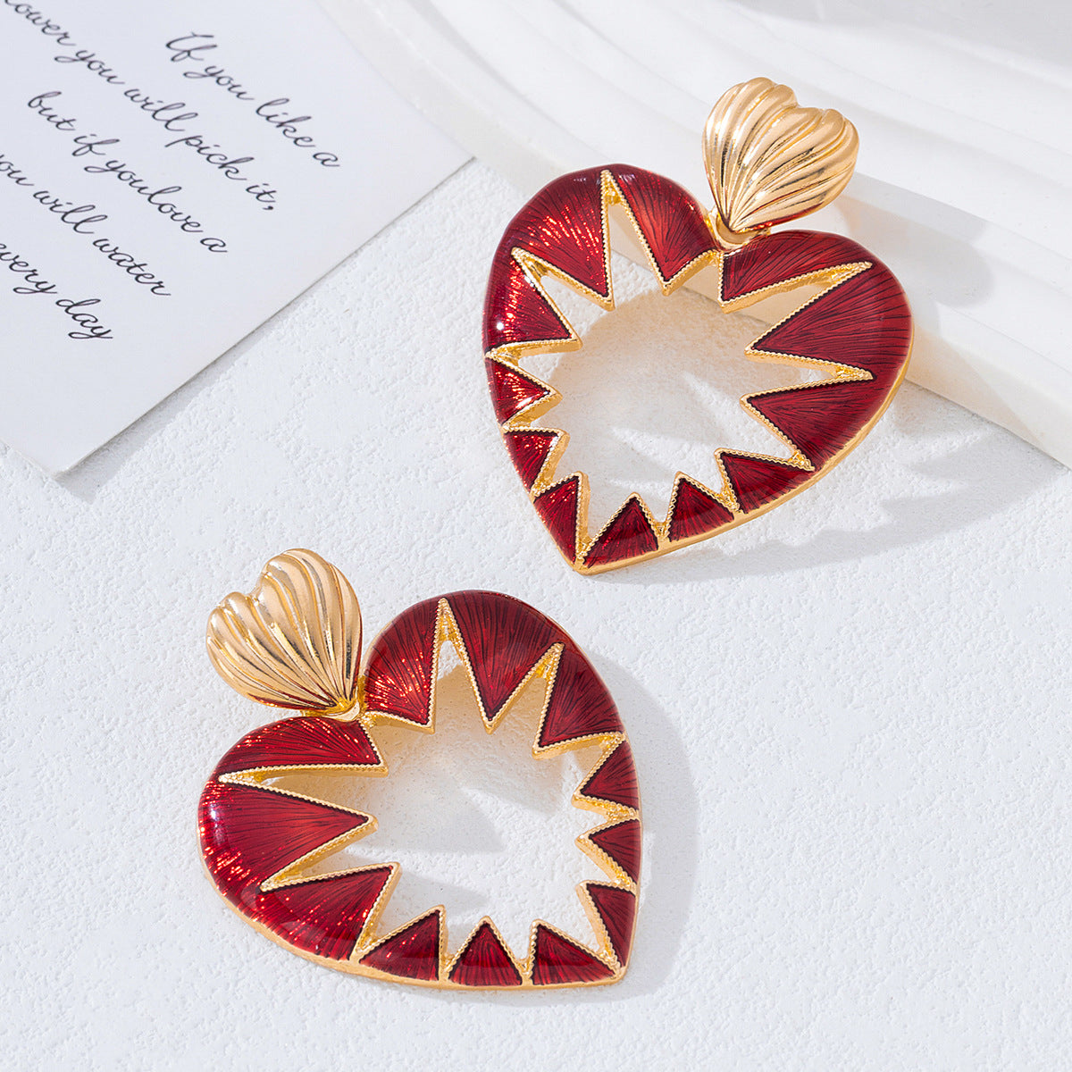Women's Dripping Oil Love Heart Suitable For Street Party Valentine's Day Earrings