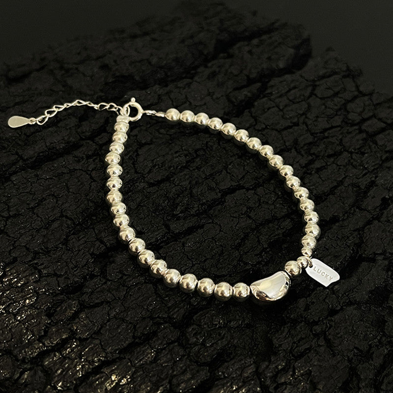 Women's Simple Beanie Autumn Lucky Bean Square Plate Birthday Bracelet
