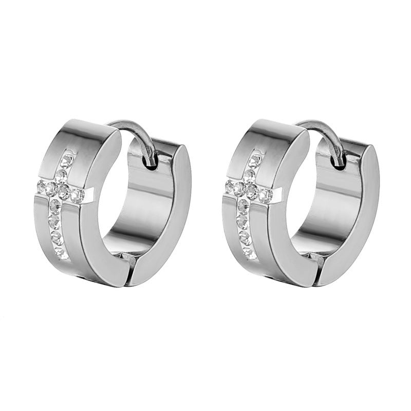 Women's & Men's Creative Carved Cross Light Luxury Clip Trendy Unique High-grade Earrings