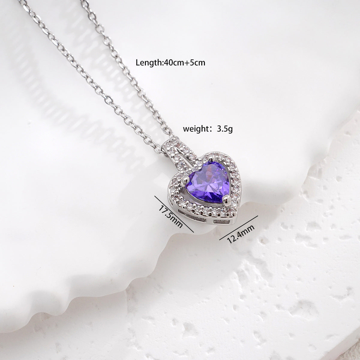 Women's Inlaid Zircon Fashion Heart-shaped Water Drop Necklaces