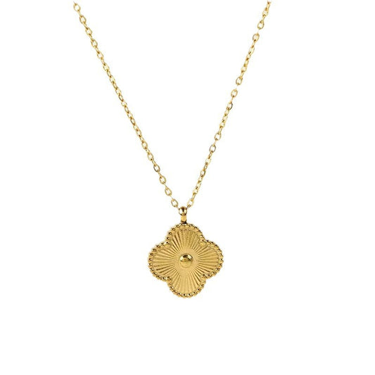 Steel Light Luxury Laser Clover Versatile High-grade Simple Necklaces