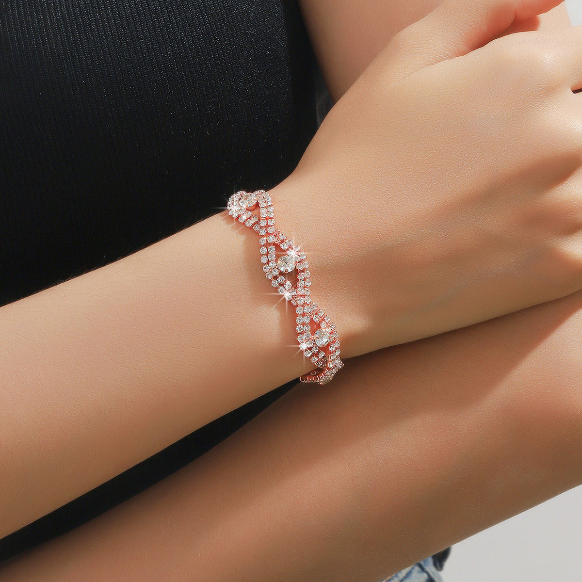 Claw Chain Geometric Full Diamond Rhinestone Simple Bracelets