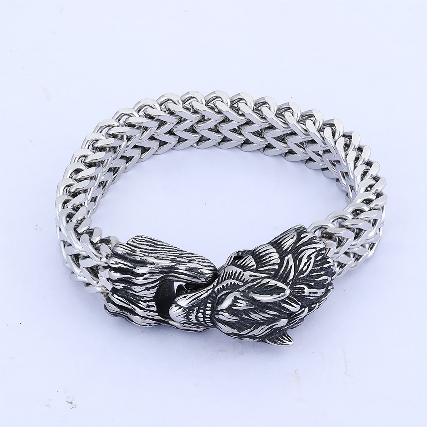 Steel Animal Series Wolf Head Shape Bracelets