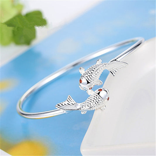 Women's Red Eye Double Fish Version Simple Bracelet