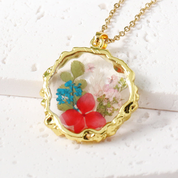 Flower Eternal Real Ornament Transparent Resin Pendants