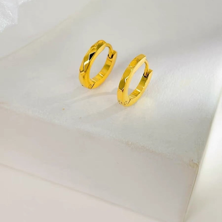 Women's Style Simple Glossy Diamond Cut Clip Personality Affordable Luxury High-grade Ear Buckle