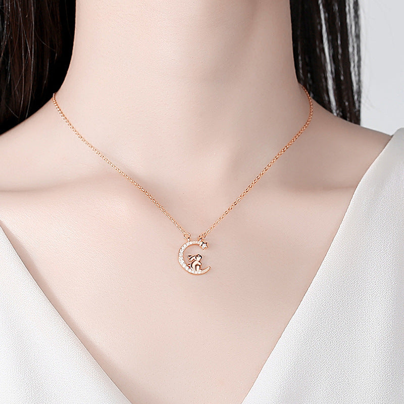 Adorable Rabbit Style Cute Mori Diamond Necklaces