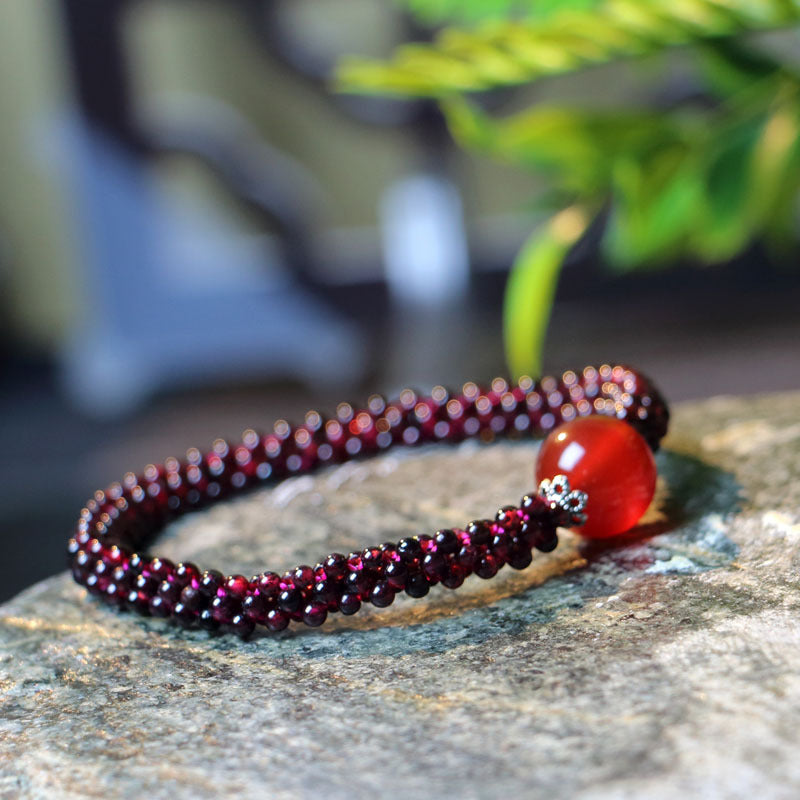 Women's Hand Plus Six Words Mantra Tibetan Buddha Beads Rings