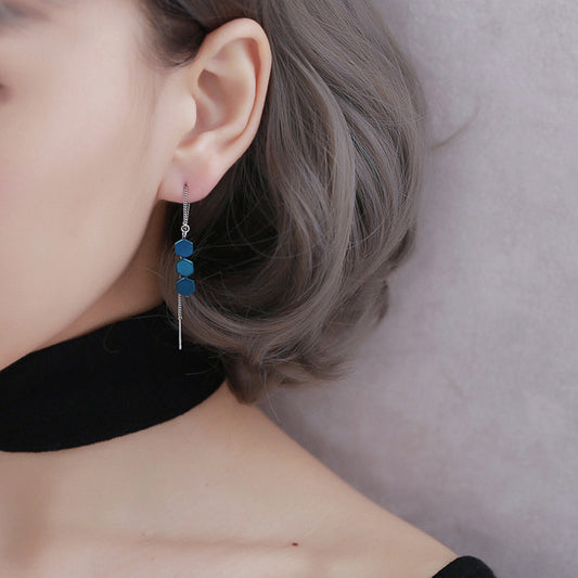 Women's Sterling Sier Simple Wild Long Creative Ear Line