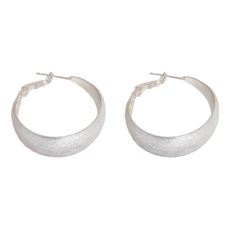 Retro Thick Sier Mixed Color Dripping Circle Rings