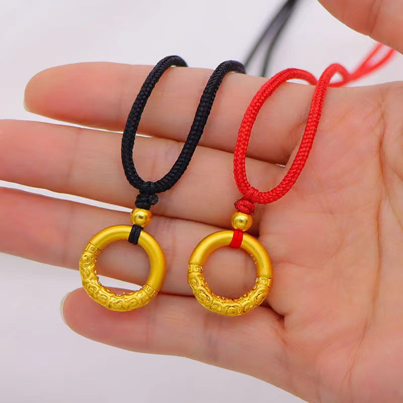 Simple Safety Buckle Woven Female Male Gold Hoop Circle Life Bracelets