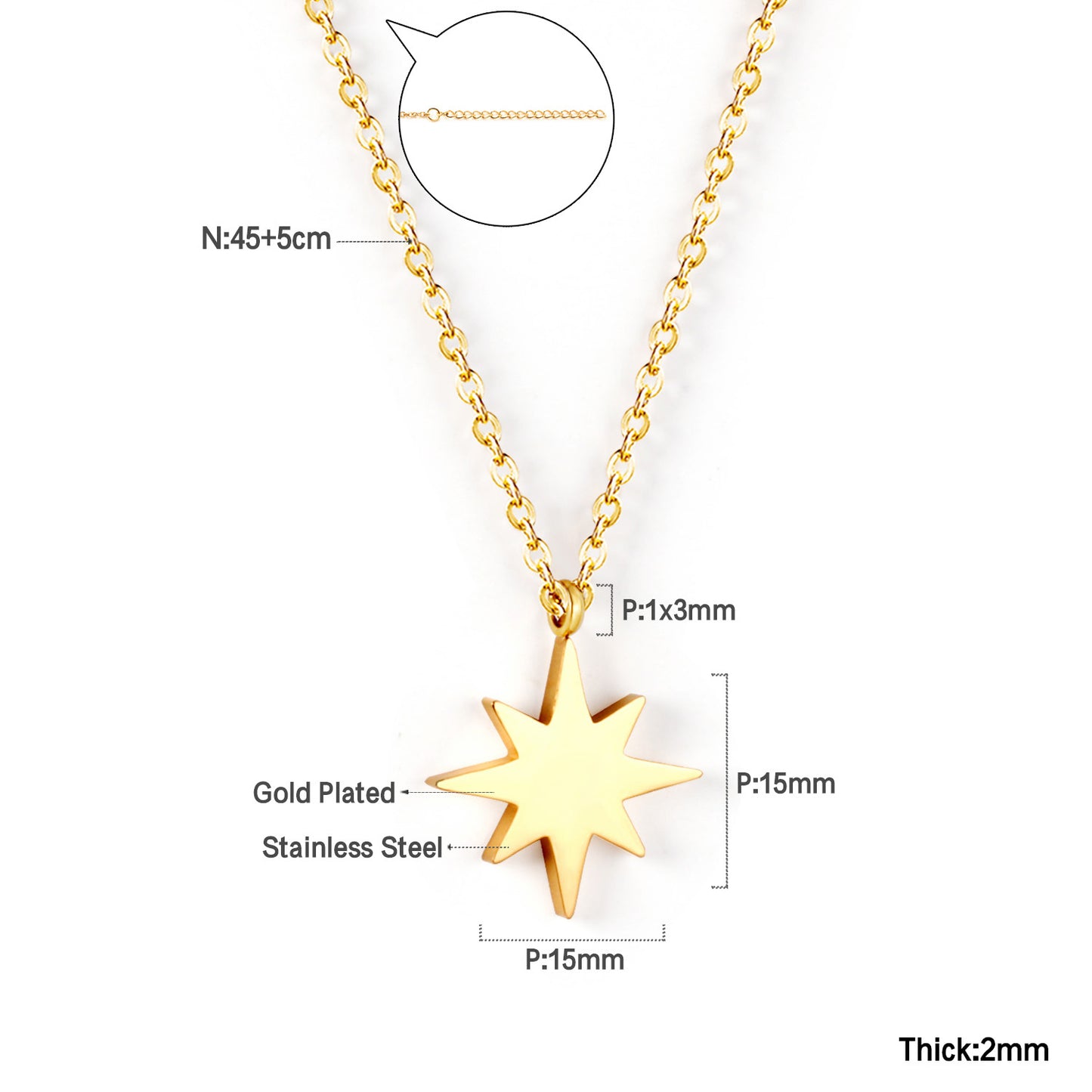 Niche High-grade Simple Temperamental Geometric Electroplated Stainless Necklaces