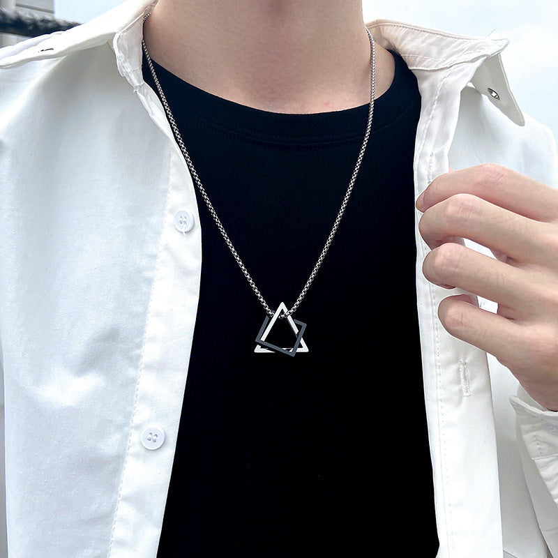 Men's Hop Trendy Cool Letter Korean Style Sweater Chain Necklace