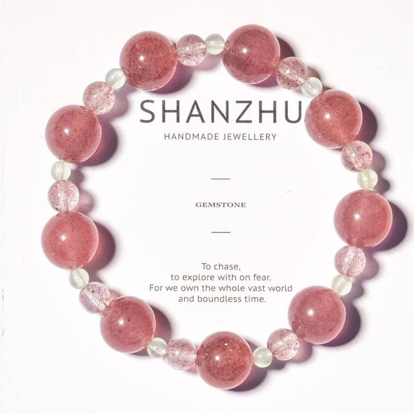 Women's Crystal Strawberry Wild White Fashion Pink Bracelet