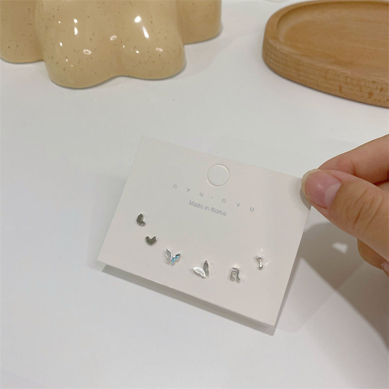 Needle Simple Female Petite Suit Combination Mini Earrings