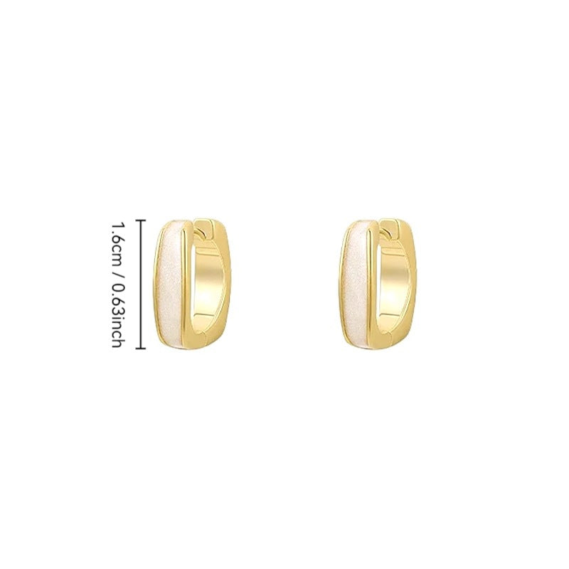 Women's Luxury High-grade Drip Glazed Geometric Ear Clip Minority Simple Design Earrings