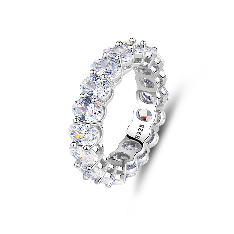 Women's & Men's Sier Zircon Twin Stackable Series Full Rings