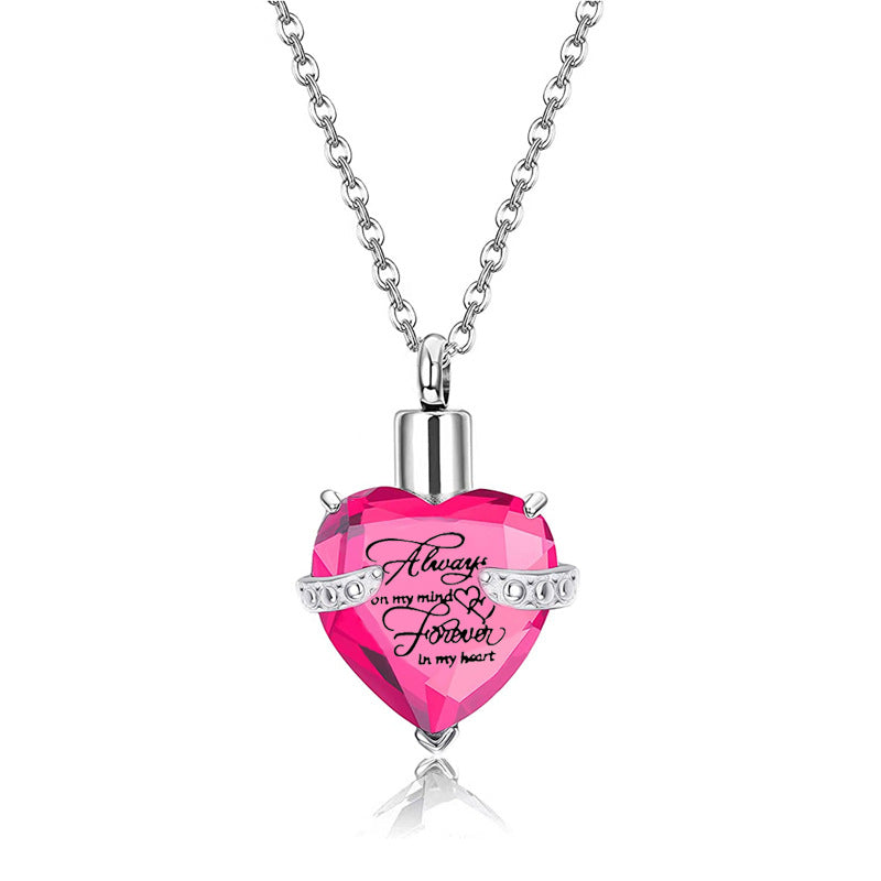 Heart-shaped Crystal Month Birthday Stone Casket Pendants