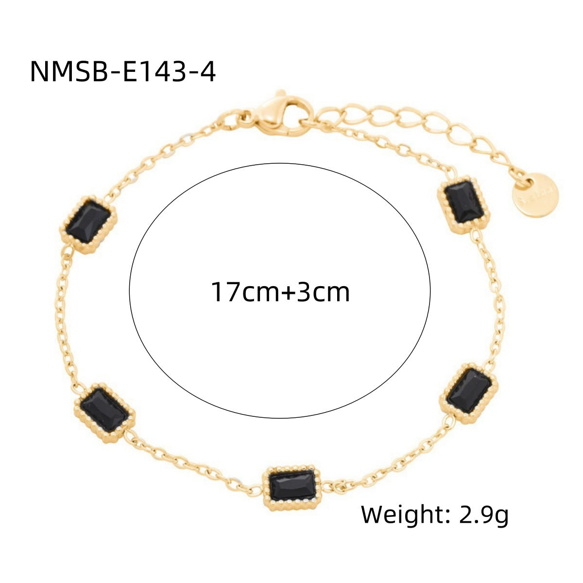 Square Colorful Crystals Titanium Steel Female Affordable Luxury Fashion Bracelet