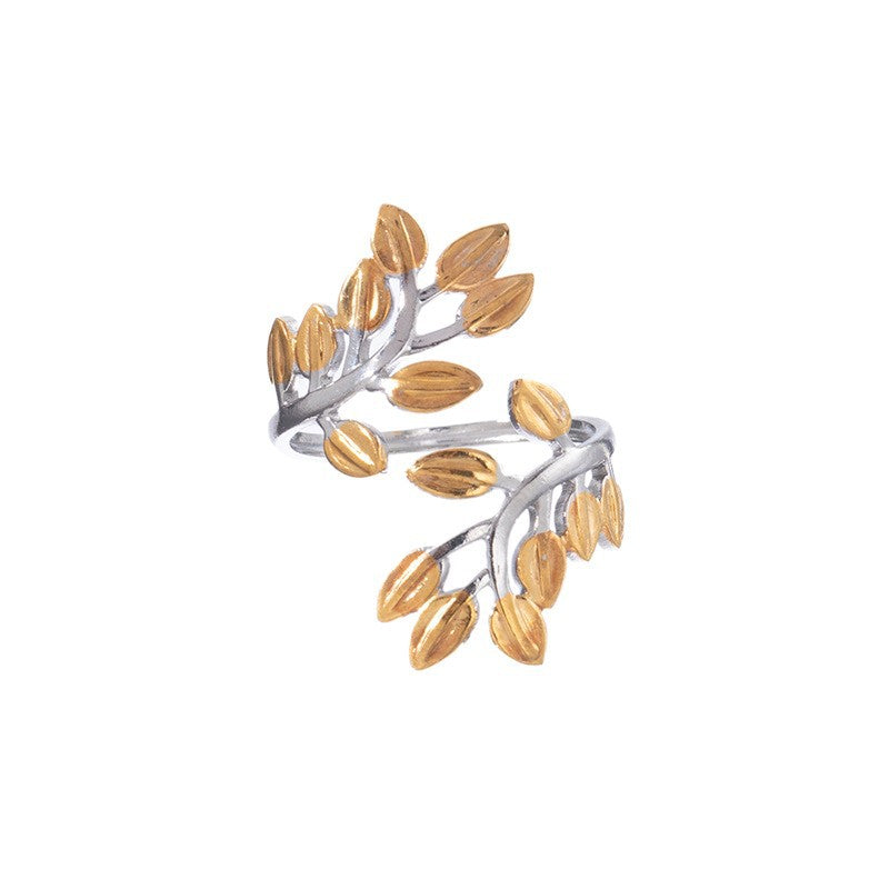 Room Gold Geometric Shell Stainless Steel Niche Color Matching Star Ring