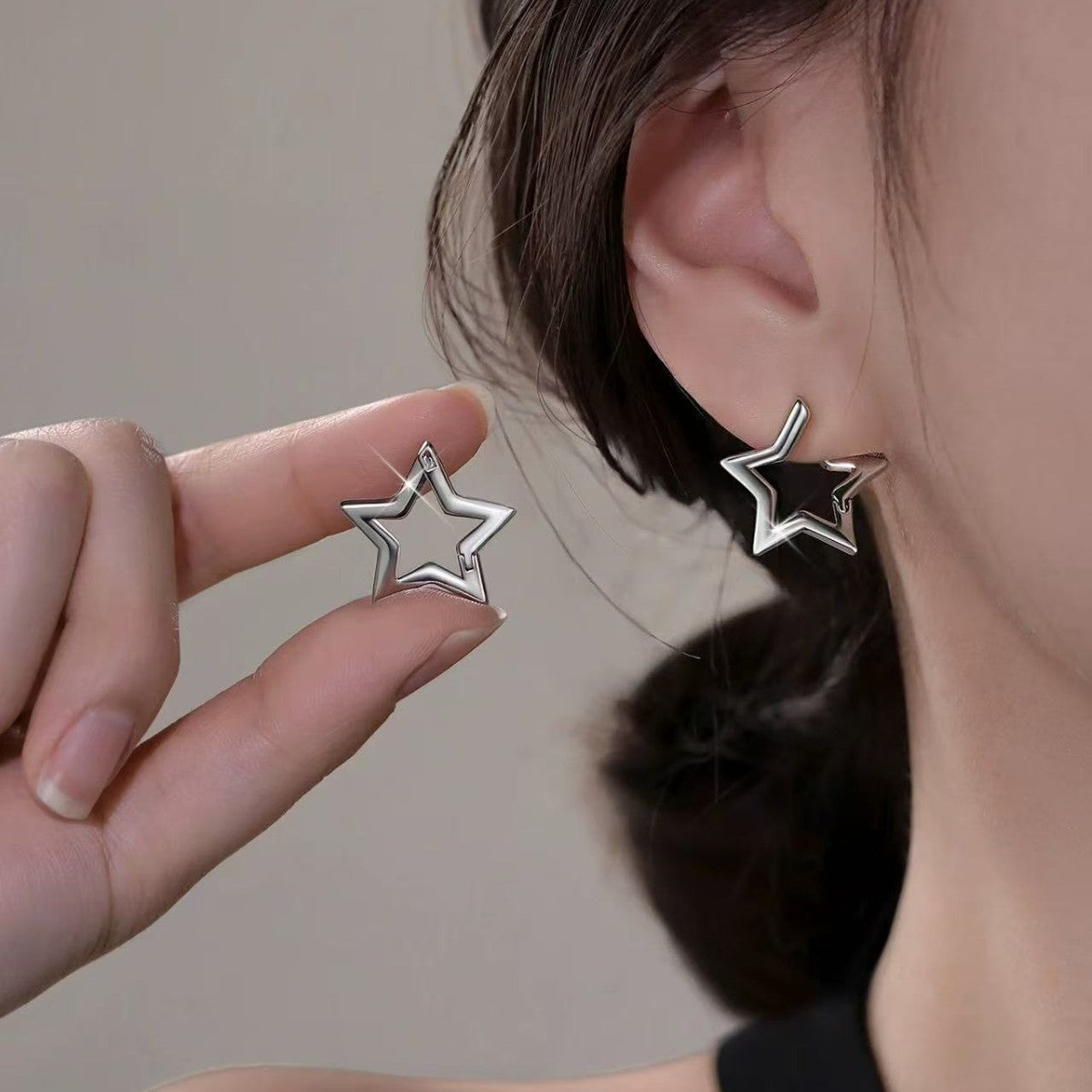 Sier Needle Design Female Light Luxury High Earrings