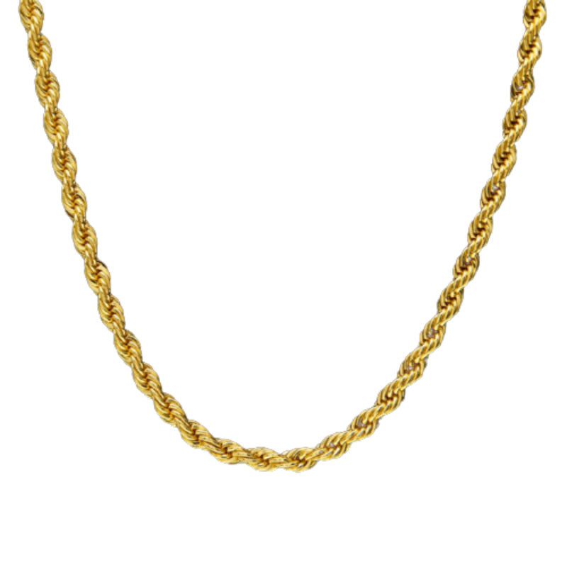 Women's & Men's Gold-plated Thick Hemp Flowers Chain Gold Plated Necklaces