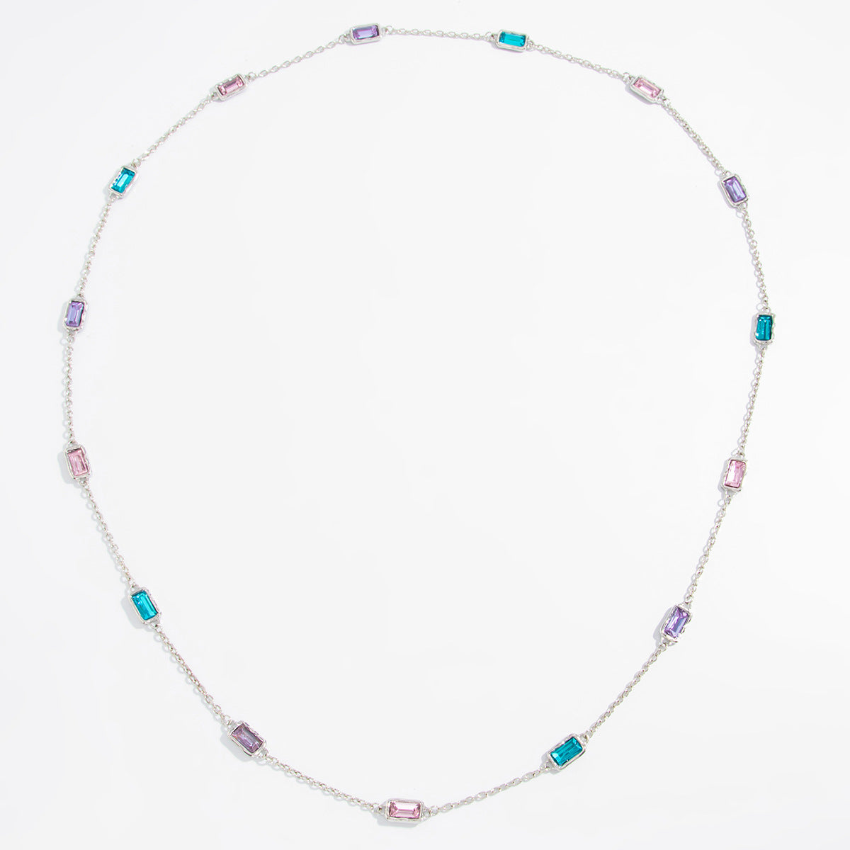 Colorful Gem Twin Sweet Cool Geometric Necklaces