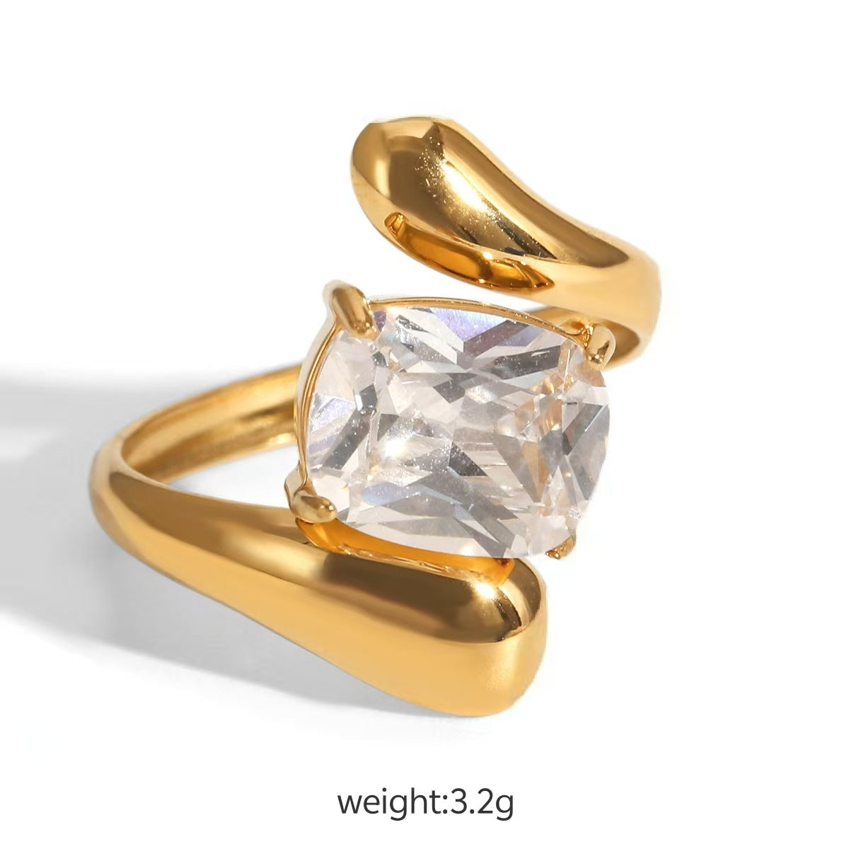 Women's Zircon Titanium Steel No Fading Light Luxury Ring
