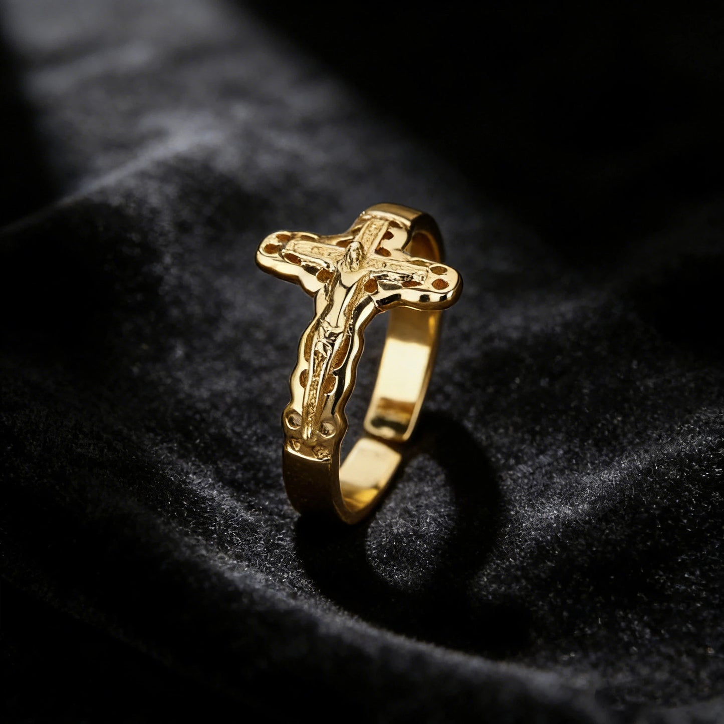 Cross Stainless Steel Female Unisex Crucified Ring