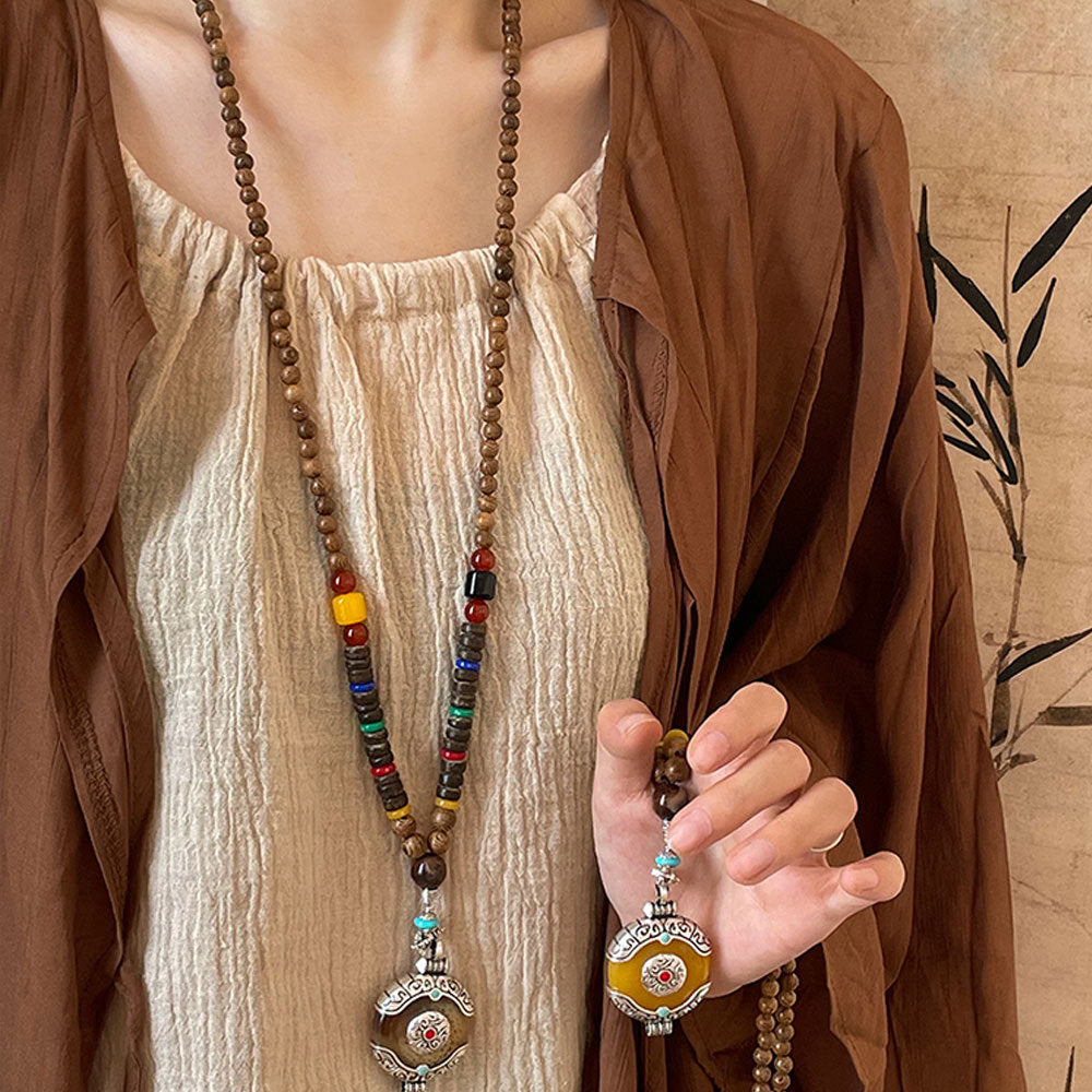 Women's Style Tibetan Ancient Sier Silk Enamel For Retro Minority High-grade Pendants