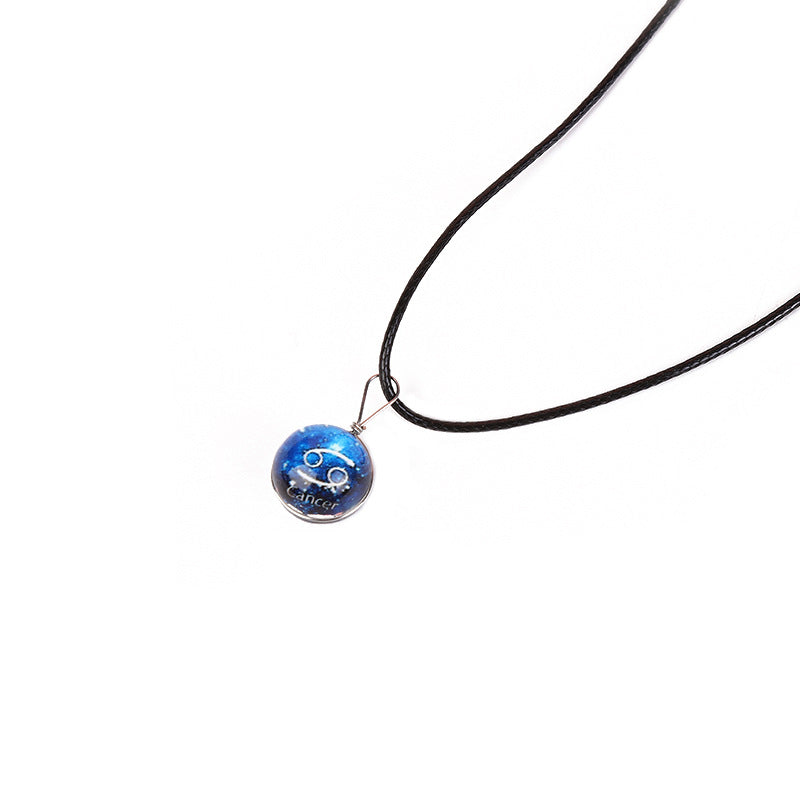 Starry Sky Luminous Twee Constellation Glass Mori Fresh Clavicle Chain Necklace