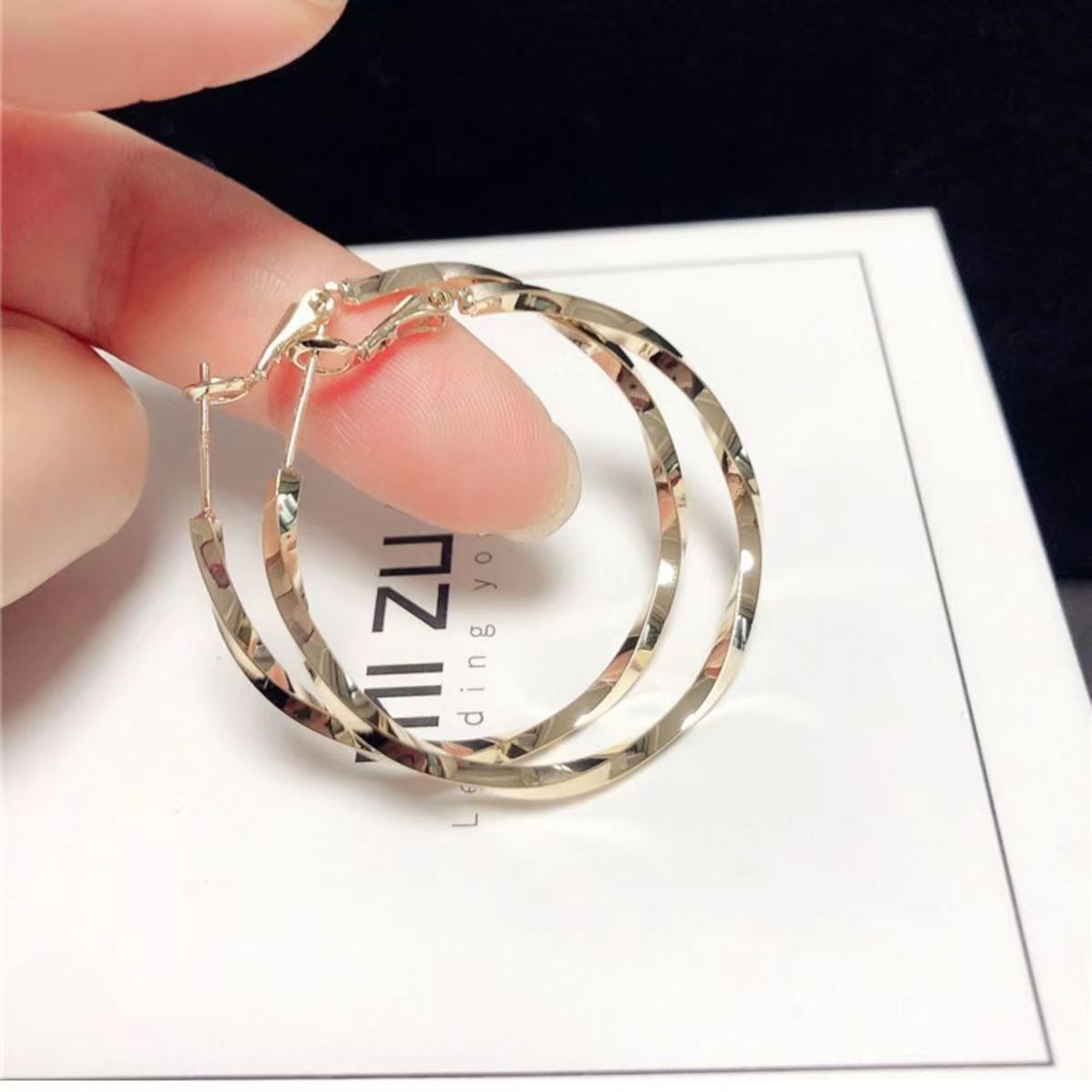 Needle Geometric Ear Circle Temperament Wild High Sense Design Earrings