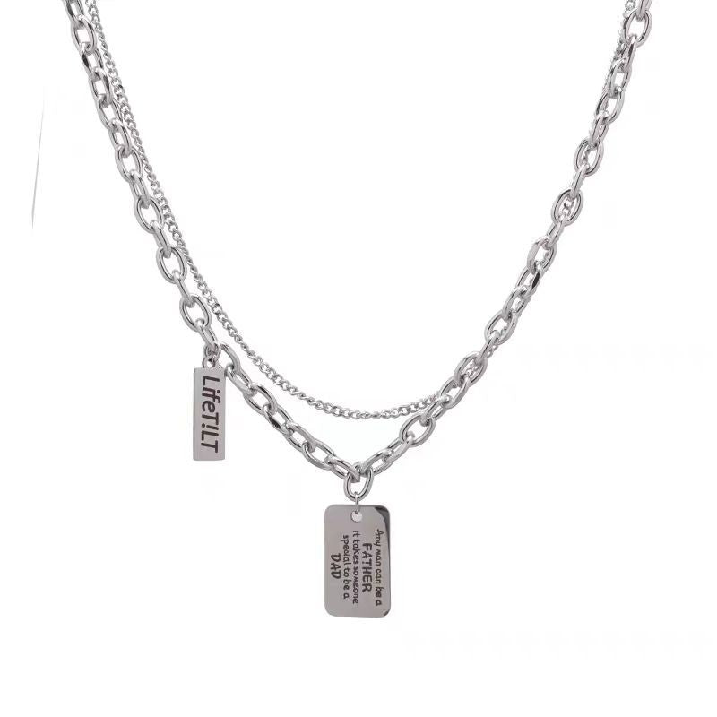 Children's English Letter Double Layer Twin Boyish Look Necklace