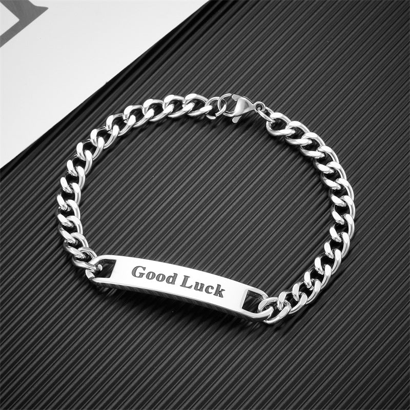 Men's Medical Logo Titanium Steel Simple Stylish Bracelets