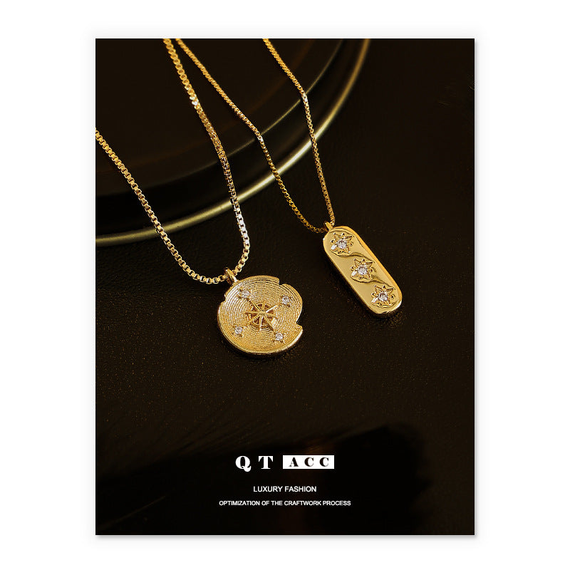 Women's Gold-plated Minimalist Niche Style Zircon Inlaid Eight Necklaces