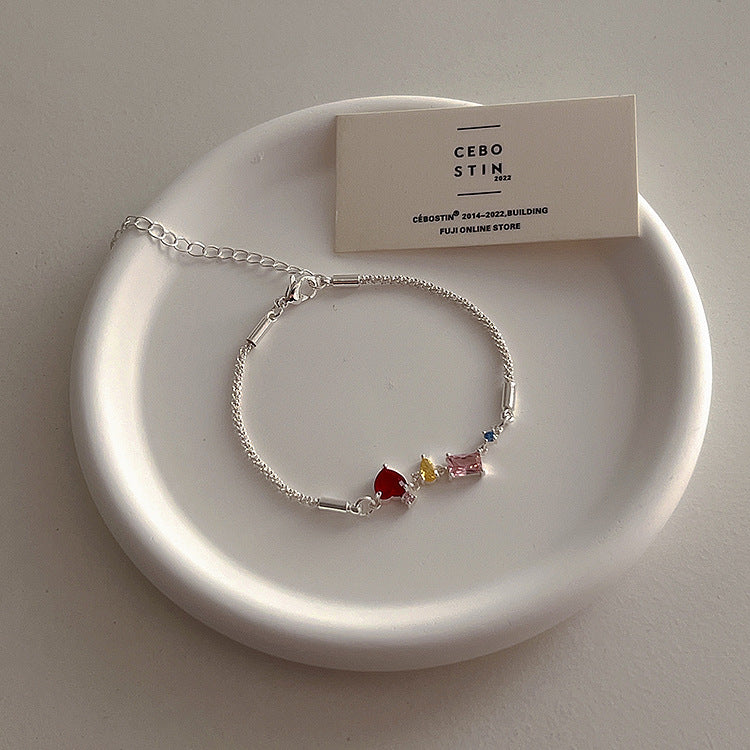 Design Irregular Color Zircon Female Simple Personalized Temperament Bracelets