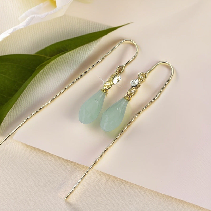 Opal Tassel Tide Chain Super Fairy Long Ear Line
