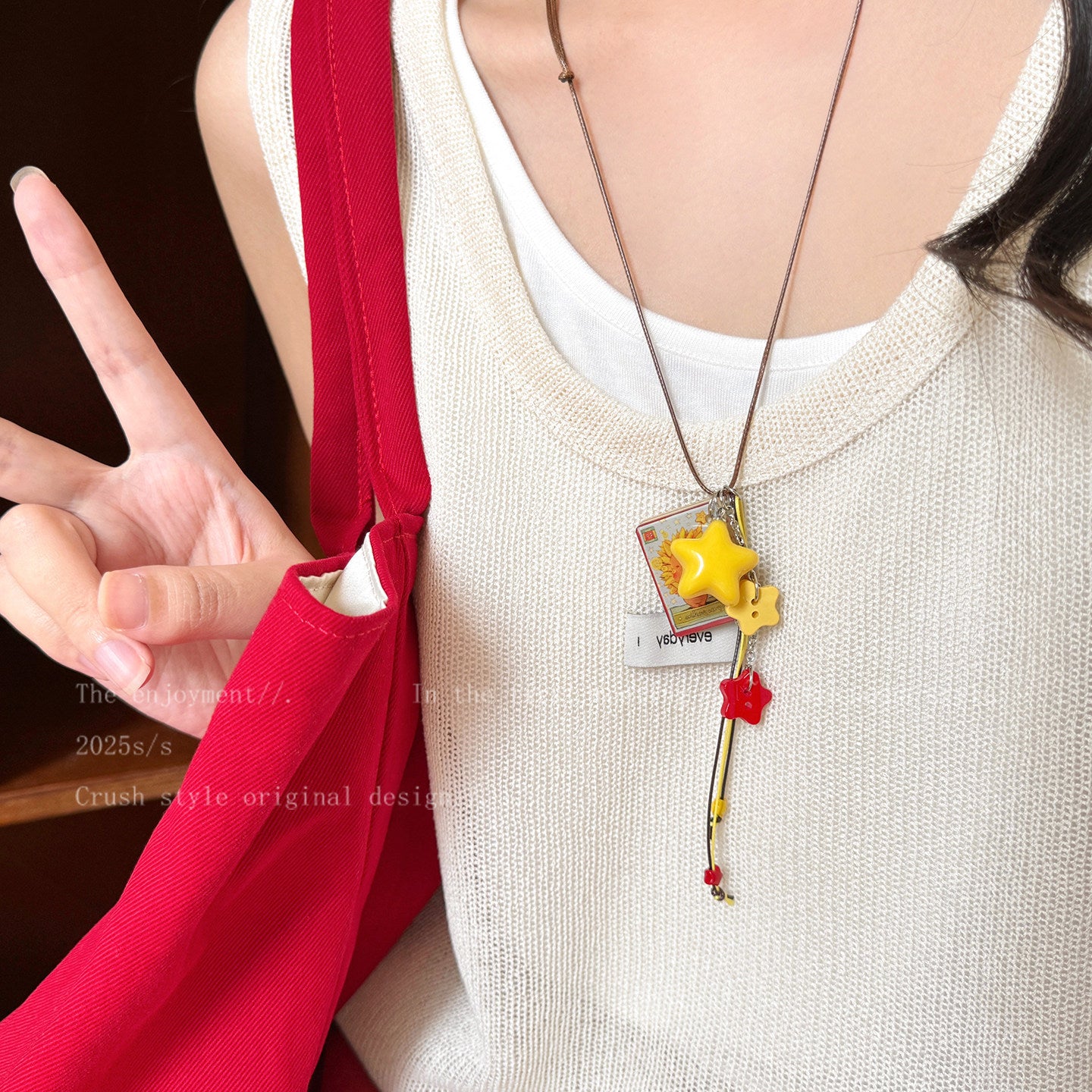 Long Halter Beach Dopamine Yellow Niche Seaside Clavicle Chain Pendants