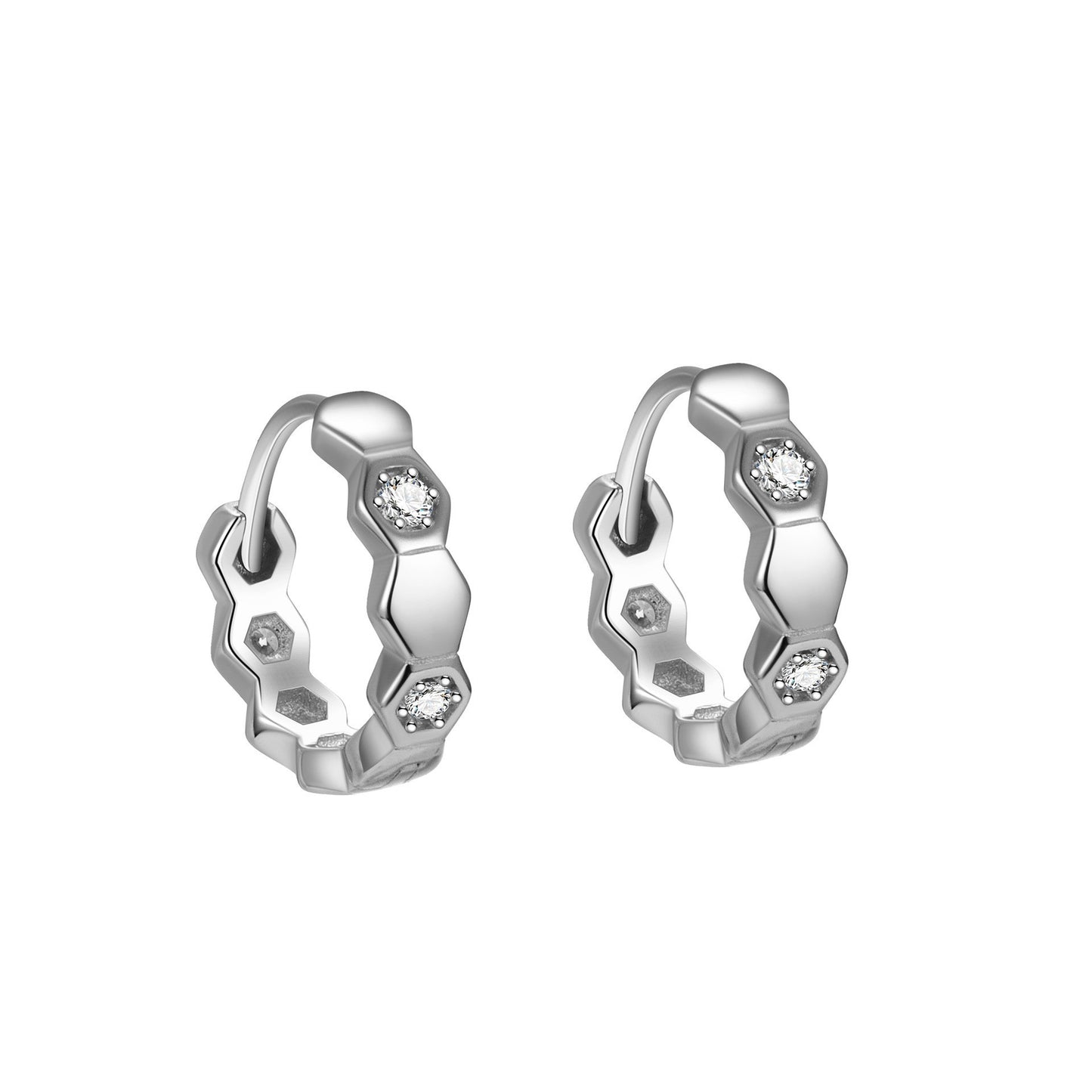 Women's Sterling Sier Zircon Fashion Ear Punk Earrings