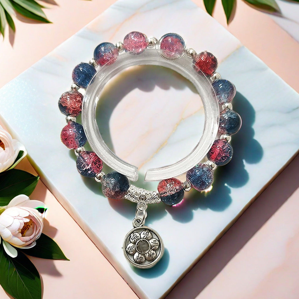 Fantasy Flower Glazed Female Gradient Contrast Bracelet